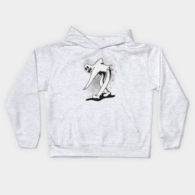 dancing ghost Kids Hoodie by PaperHead